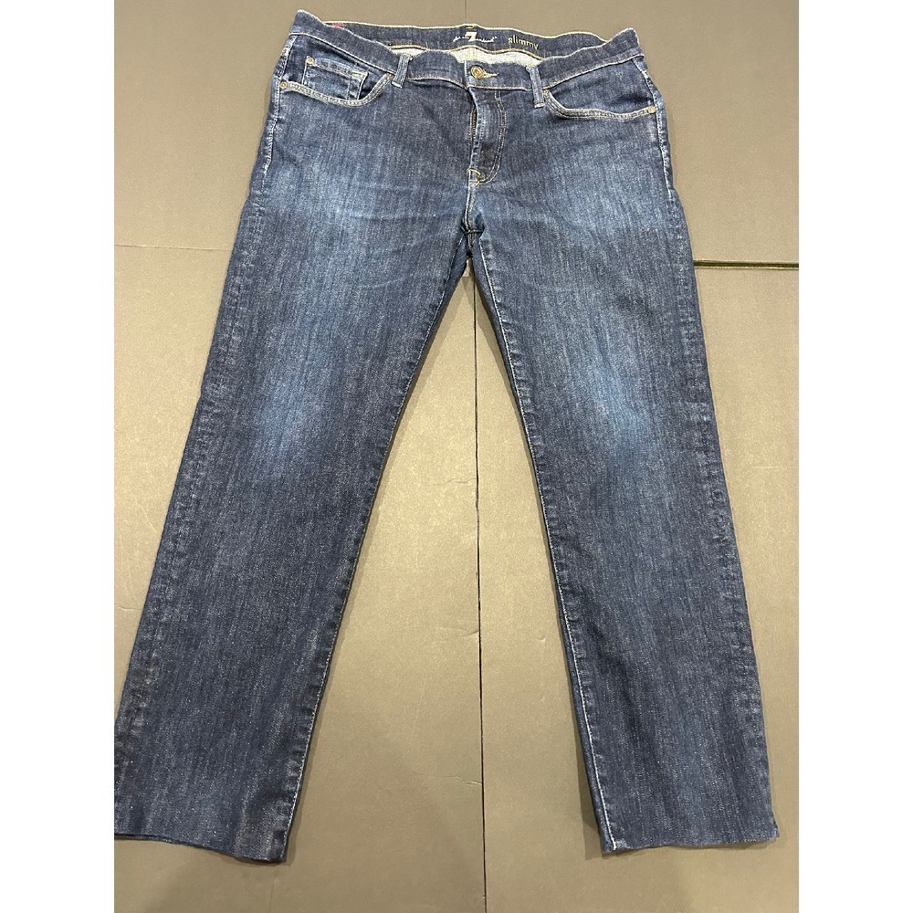 7 For All Mankind Slimmy Jeans Dark Wash Denim Casual Size‎ 36x27 (236)